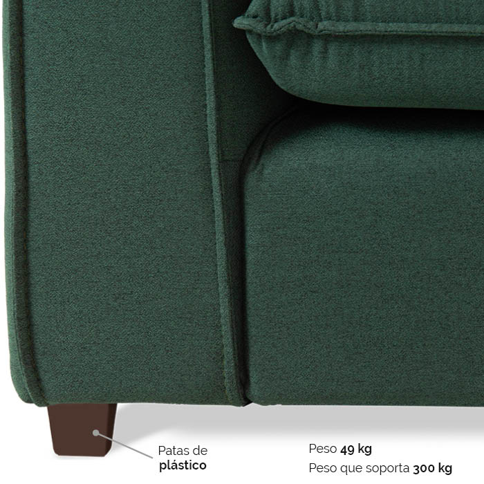 Sofa Tela Verde Deka | Sofá | salas